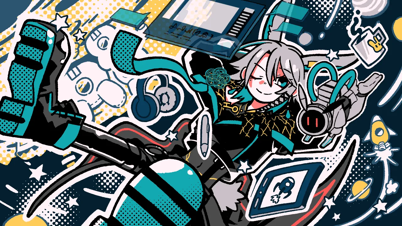 Vtuber小柴サク様  配信エンディング画面